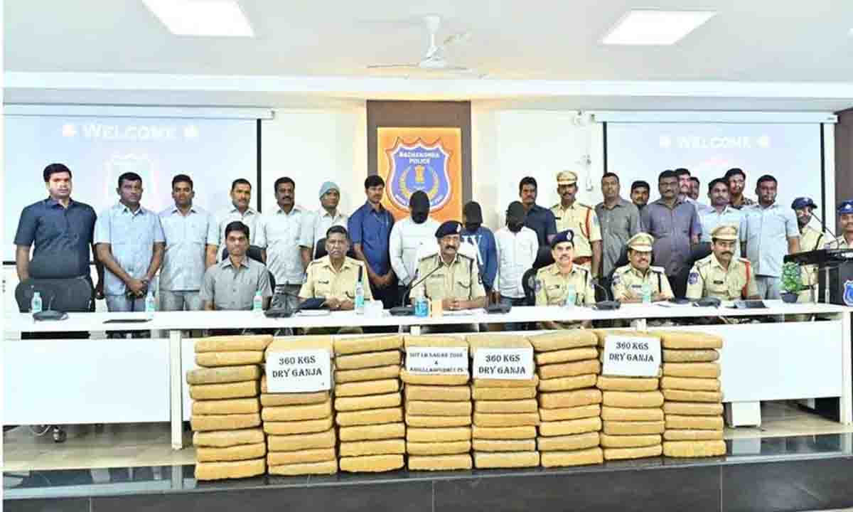 अंतरराज्यीय मादक पदार्थ तस्करी गिरोह का भंडाफोड़, 360 किलोग्राम गांजा जब्त