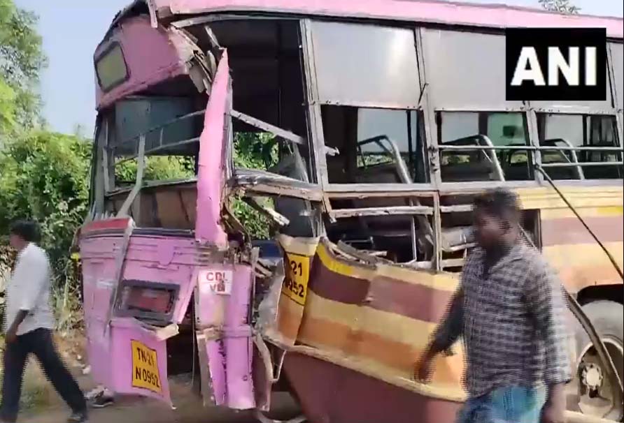 कुड्डालोर में दो बस की टक्कर में 10 लोग घ्याल