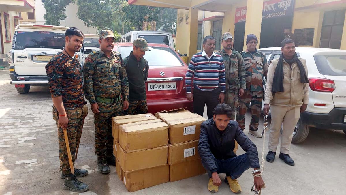 उत्पाद पुलिस ने भारी मात्रा में कफ सिरफ की बरामद, चालक गिरफ्तार