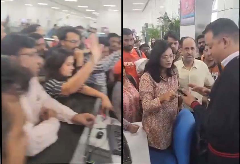फ्लाइट लेट लैंडिंग के कारण यात्रियों ने किया हंगामा