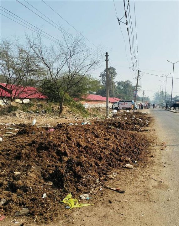 खुले में गोबर का अनुचित निपटान