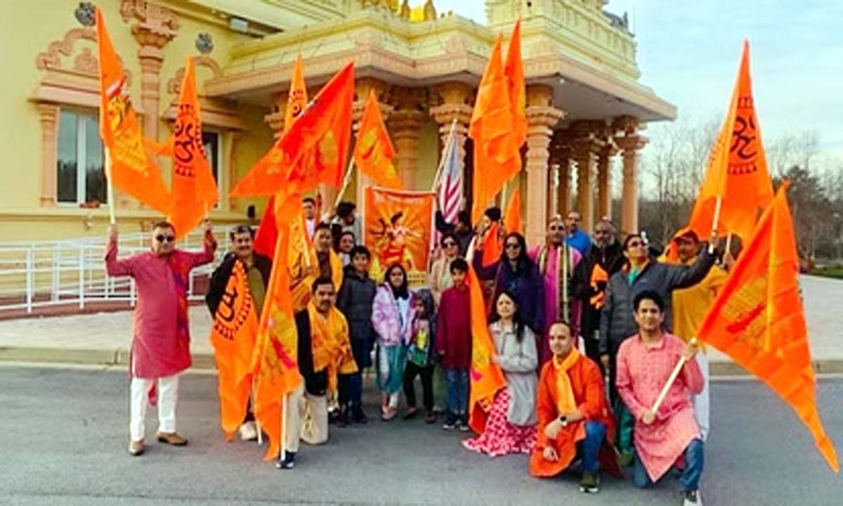 राम मंदिर में प्राण प्रतिष्ठा का जश्न मनाने के लिए वॉशिंगटन के उपनगर में कार रैली आयोजित