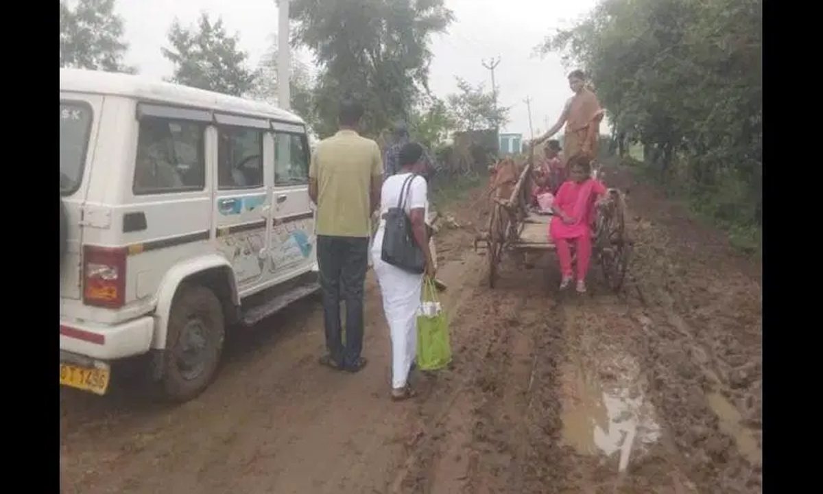 सड़कों के अभाव में गर्भवती महिलाओं को डोली में ले जाते हैं आदिवासी