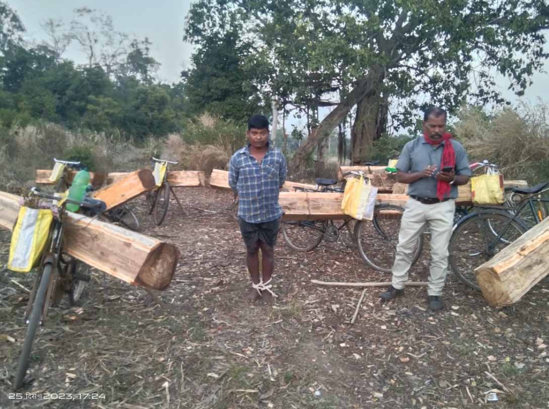 सागौन के लड़की की तस्करी, मामलें में तस्कर गिरफ्तार