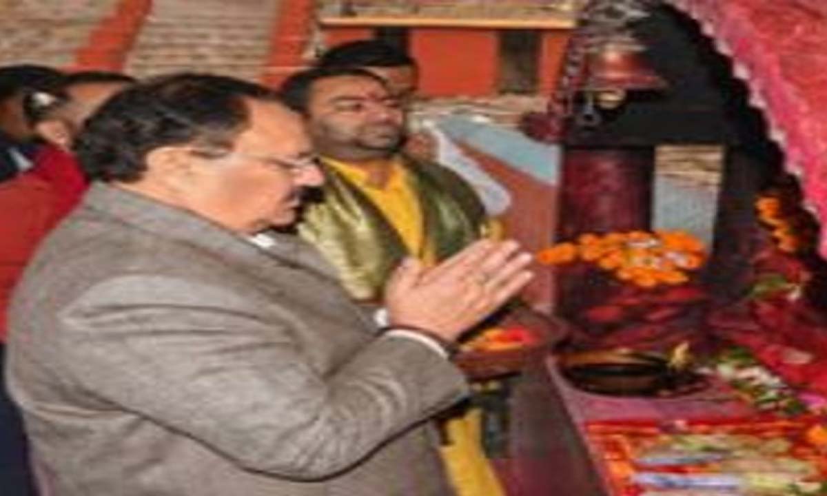 अध्यक्ष जे पी नड्डा ने कामाख्या मंदिर में की पूजा-अर्चना