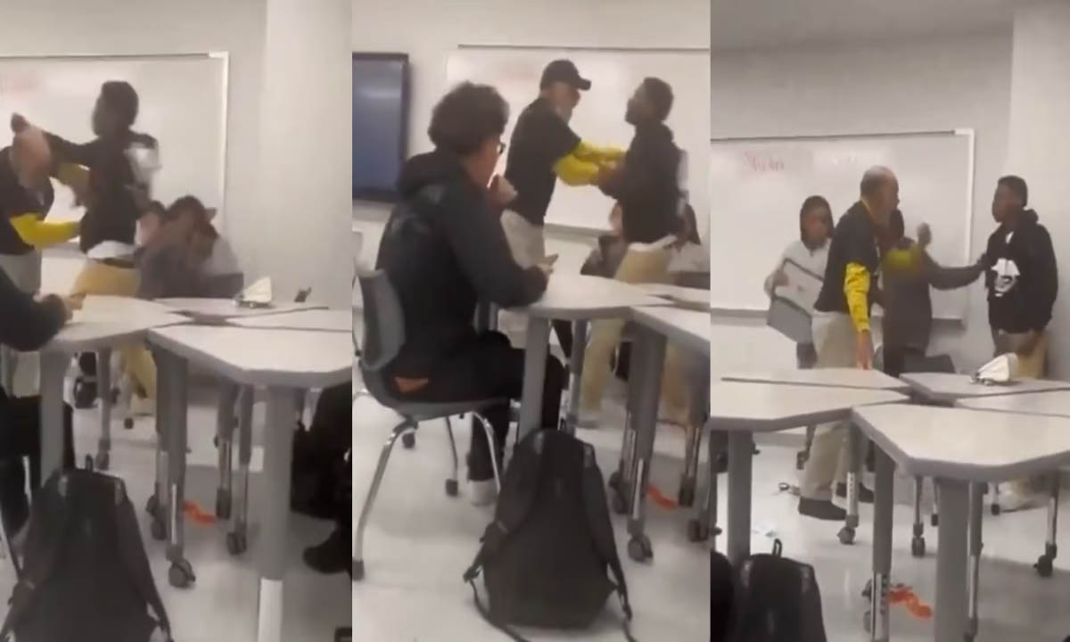 शिक्षक और छात्र के बीच हुई ज़बरदस्त मारपीट, देखें VIDEO