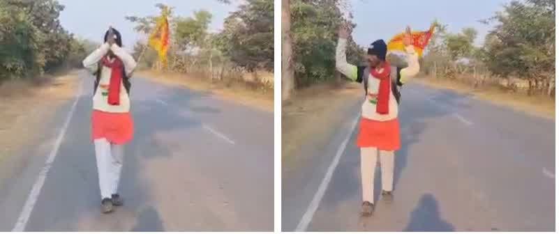 मेहुल ने तीन सौ किलोमीटर पैदल यात्रा किया पूरा